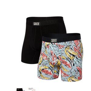 Saxx ULTRA 2 pack Boxer Briefs Ultimate Comfort Troplicalia & Black